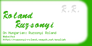 roland ruzsonyi business card